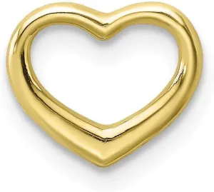 10K Yellow Gold Small Charm Pendant, Mini Floating Heart, High Polish
