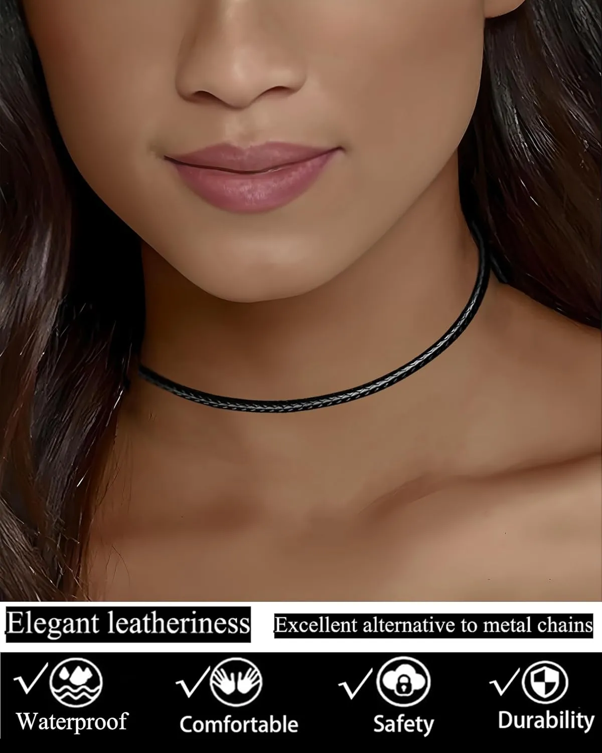 14" to 50" 2MM/3MM Waterproof Braided Leather Chain Cord Necklace for Men/Women, Brown/Black Rope Chain for pendant (Gift Box)