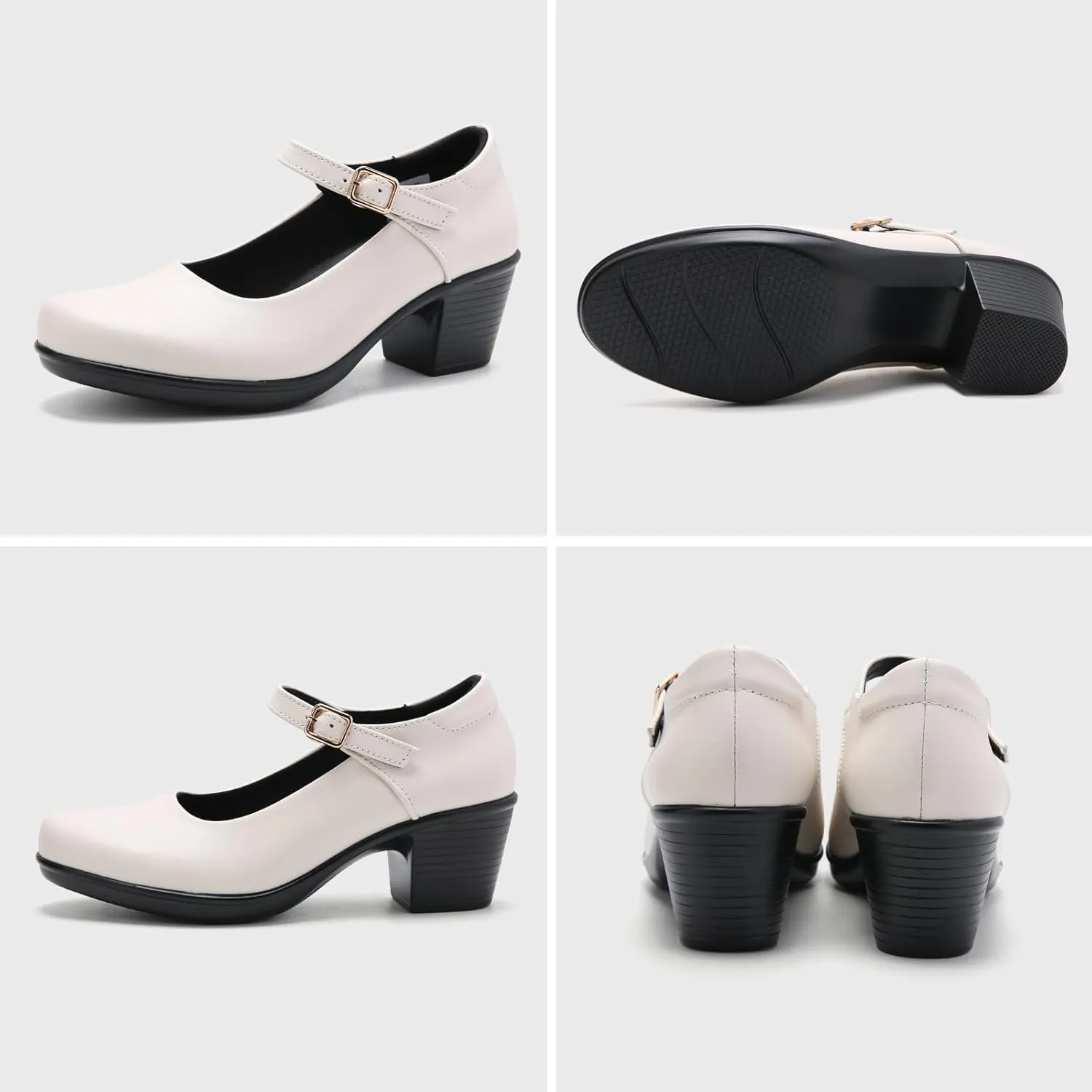 2025 Women's Mary Jane High Heels Pumps, Chunky 2-Inch Heel, Comfortable Dress Shoes for Work, Casual and Office Business, Zapatos para Mujer de Vestir
