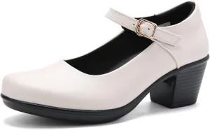 2025 Women's Mary Jane High Heels Pumps, Chunky 2-Inch Heel, Comfortable Dress Shoes for Work, Casual and Office Business, Zapatos para Mujer de Vestir