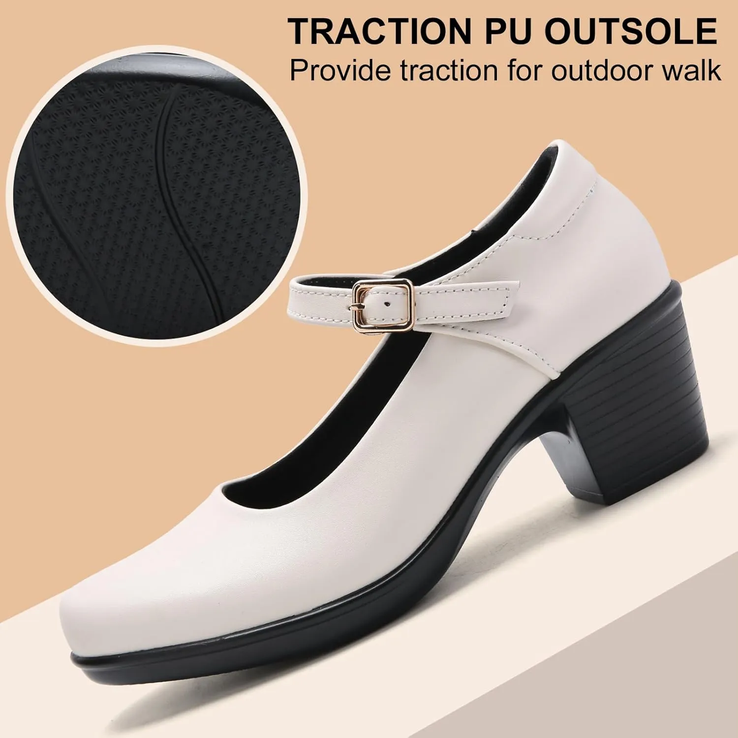 2025 Women's Mary Jane High Heels Pumps, Chunky 2-Inch Heel, Comfortable Dress Shoes for Work, Casual and Office Business, Zapatos para Mujer de Vestir