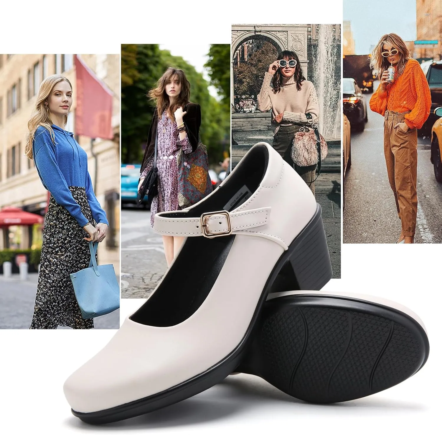 2025 Women's Mary Jane High Heels Pumps, Chunky 2-Inch Heel, Comfortable Dress Shoes for Work, Casual and Office Business, Zapatos para Mujer de Vestir