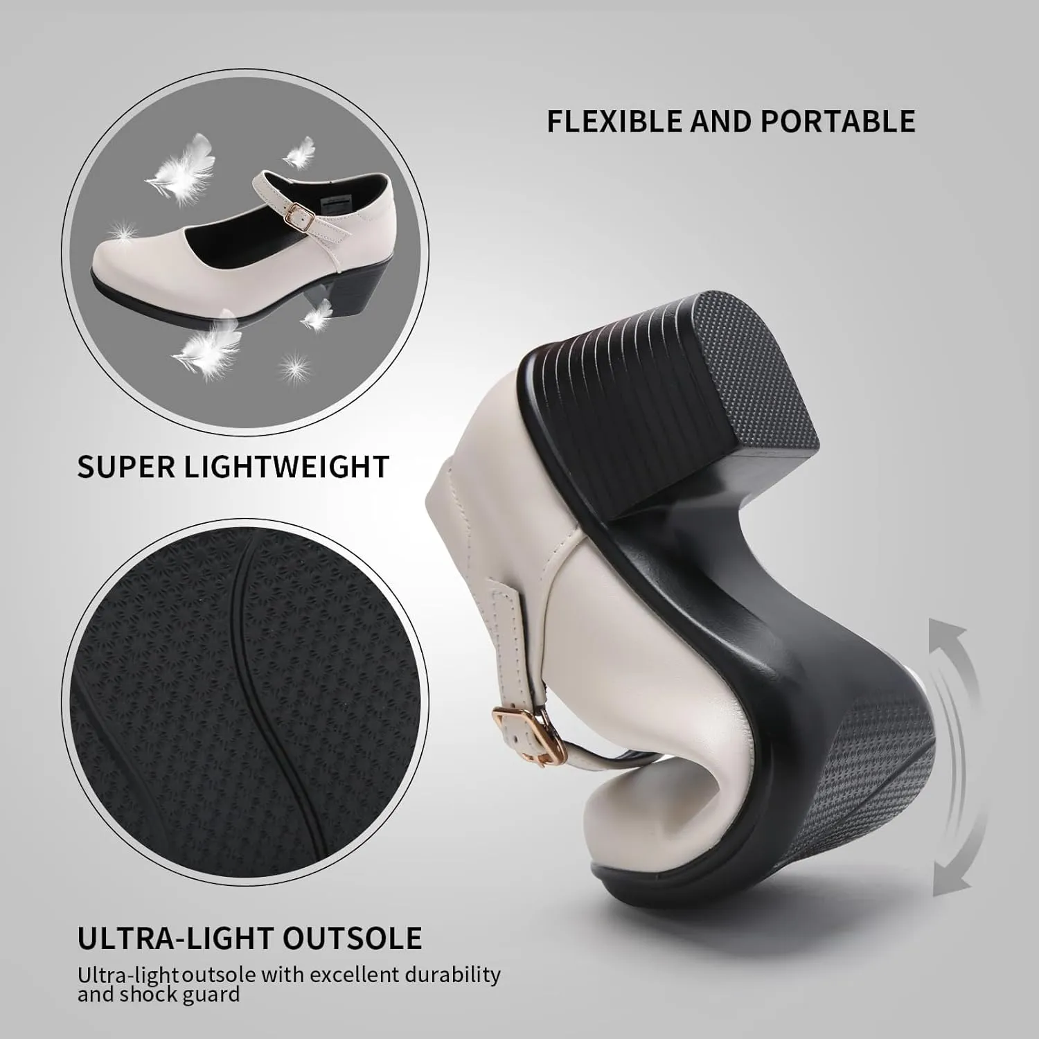 2025 Women's Mary Jane High Heels Pumps, Chunky 2-Inch Heel, Comfortable Dress Shoes for Work, Casual and Office Business, Zapatos para Mujer de Vestir