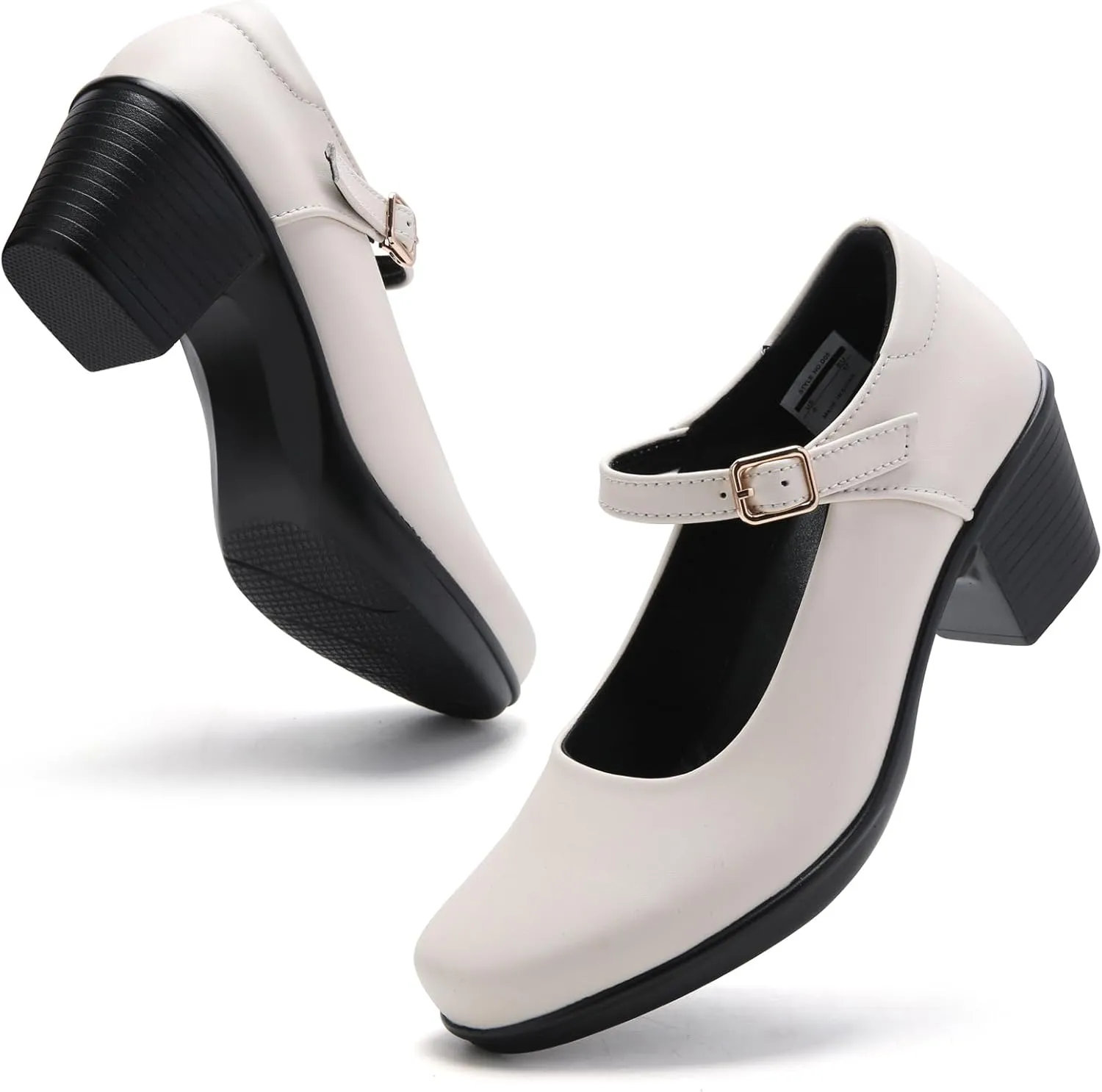 2025 Women's Mary Jane High Heels Pumps, Chunky 2-Inch Heel, Comfortable Dress Shoes for Work, Casual and Office Business, Zapatos para Mujer de Vestir