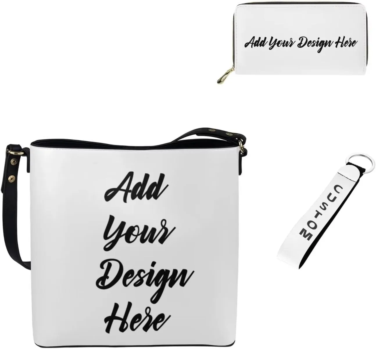 3Pcs Crossbody Bags Set Tote Bag Crossbody Bags for Women Wristlet Wallets for Women Keychain