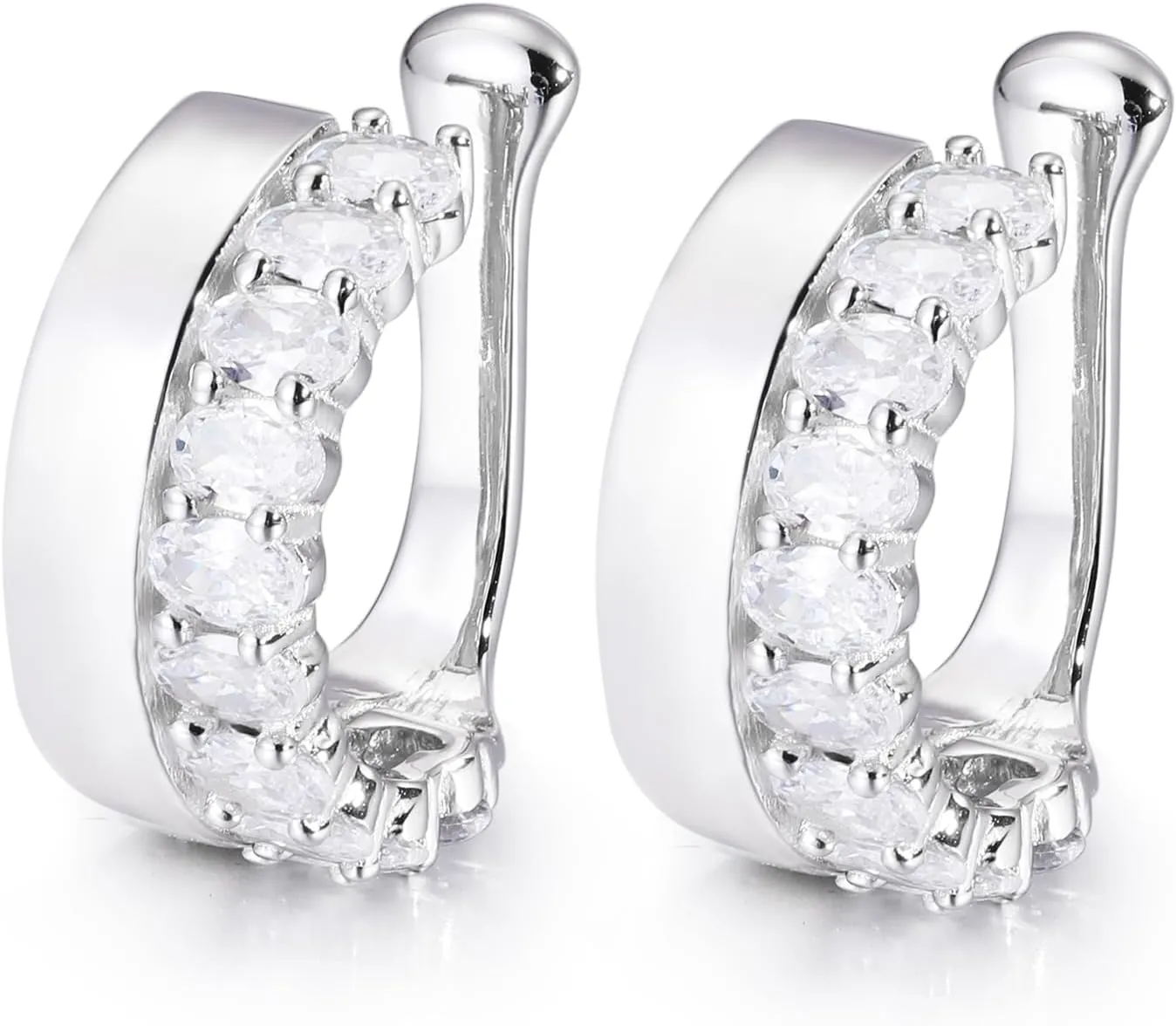 925 Sterling Silver ear-cuffs Earring for Women Men Moissanite/Zircon ear-cuffs Earrings 18K Gold Plated Stud Earrings D Color VVS1 Brilliant Cut Lab Created Diamond Earring