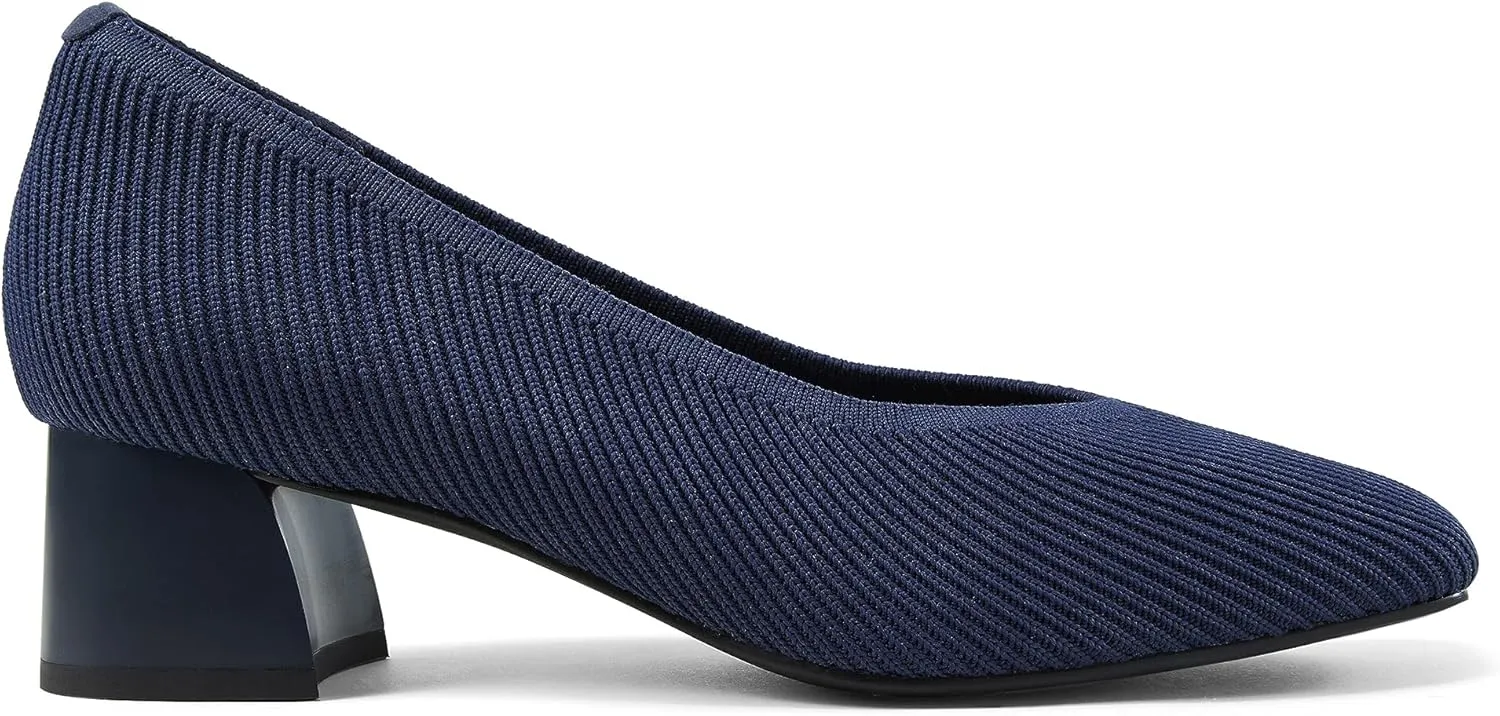 Arromic Women's Pumps, Closed Toe Chunky Heels for Women, Square Toe Low Block Heels, Work Pumps Shoes, Casual Daily Wear Pumps for Women