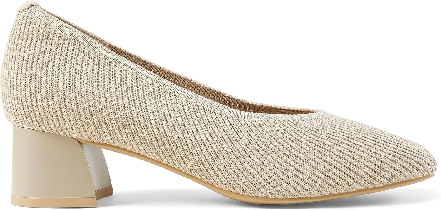 Arromic Women's Pumps, Closed Toe Chunky Heels for Women, Square Toe Low Block Heels, Work Pumps Shoes, Casual Daily Wear Pumps for Women