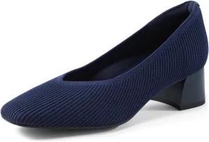 Arromic Women's Pumps, Closed Toe Chunky Heels for Women, Square Toe Low Block Heels, Work Pumps Shoes, Casual Daily Wear Pumps for Women