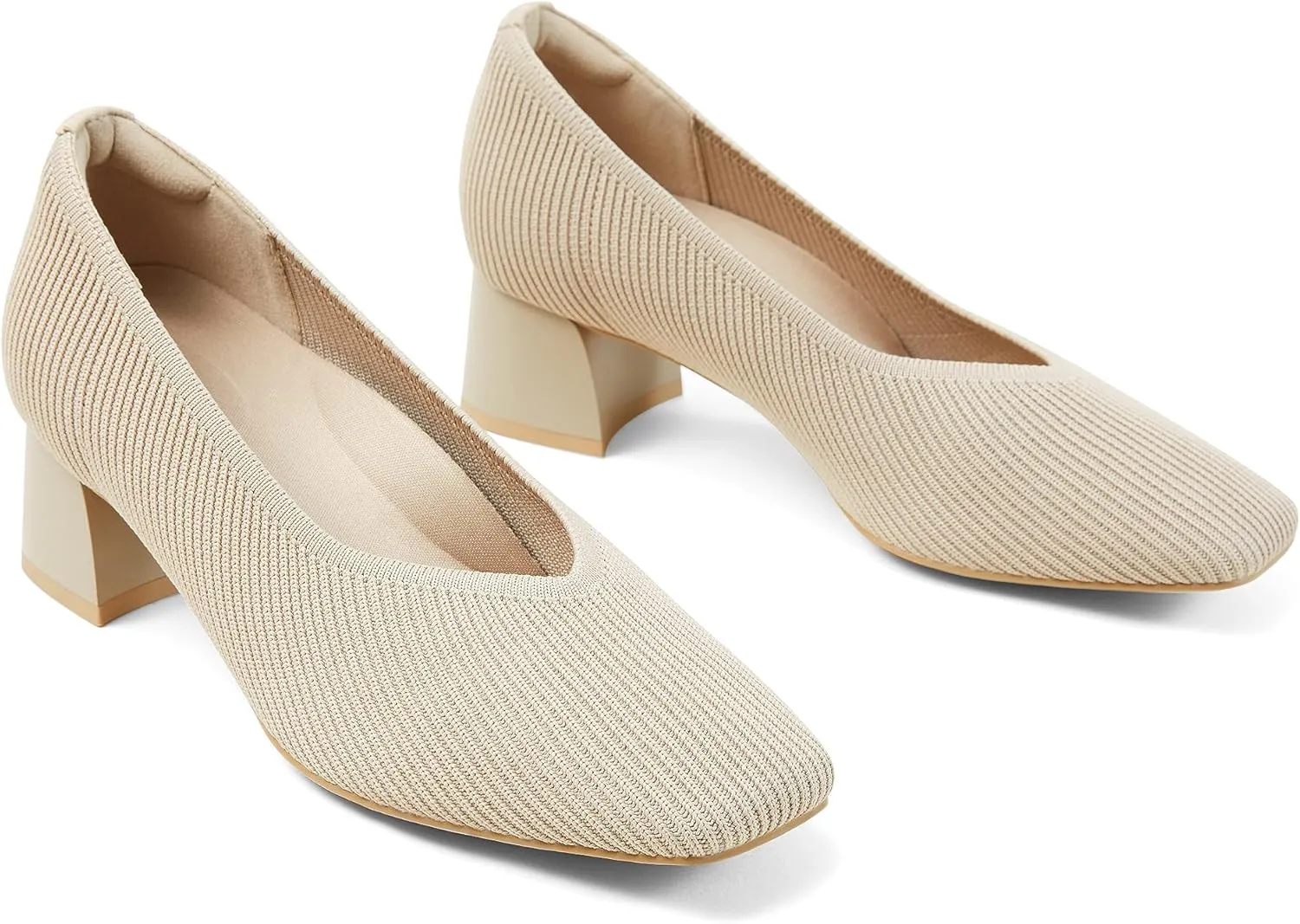 Arromic Women's Pumps, Closed Toe Chunky Heels for Women, Square Toe Low Block Heels, Work Pumps Shoes, Casual Daily Wear Pumps for Women
