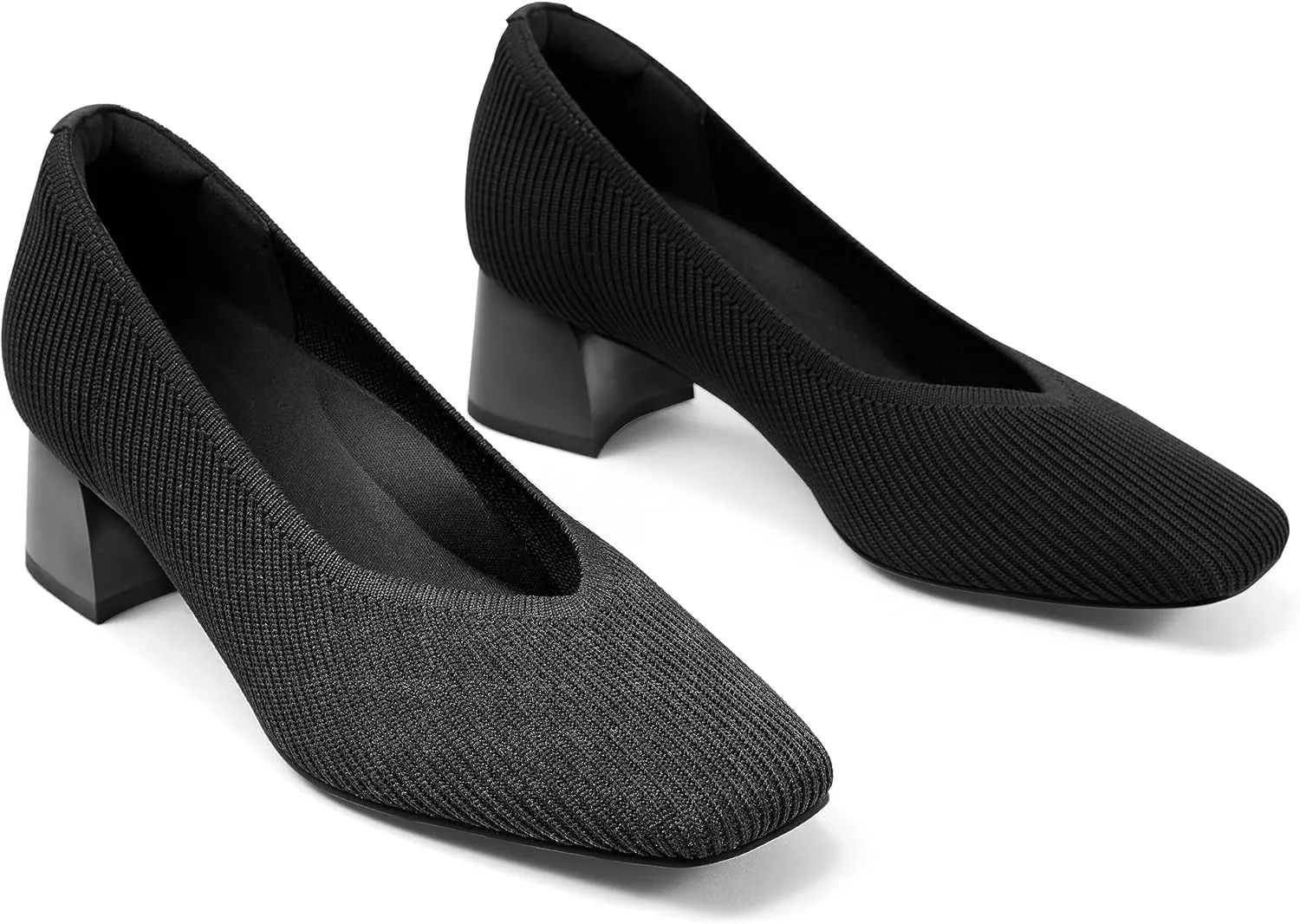 Arromic Women's Pumps, Closed Toe Chunky Heels for Women, Square Toe Low Block Heels, Work Pumps Shoes, Casual Daily Wear Pumps for Women