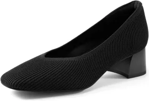 Arromic Women's Pumps, Closed Toe Chunky Heels for Women, Square Toe Low Block Heels, Work Pumps Shoes, Casual Daily Wear Pumps for Women