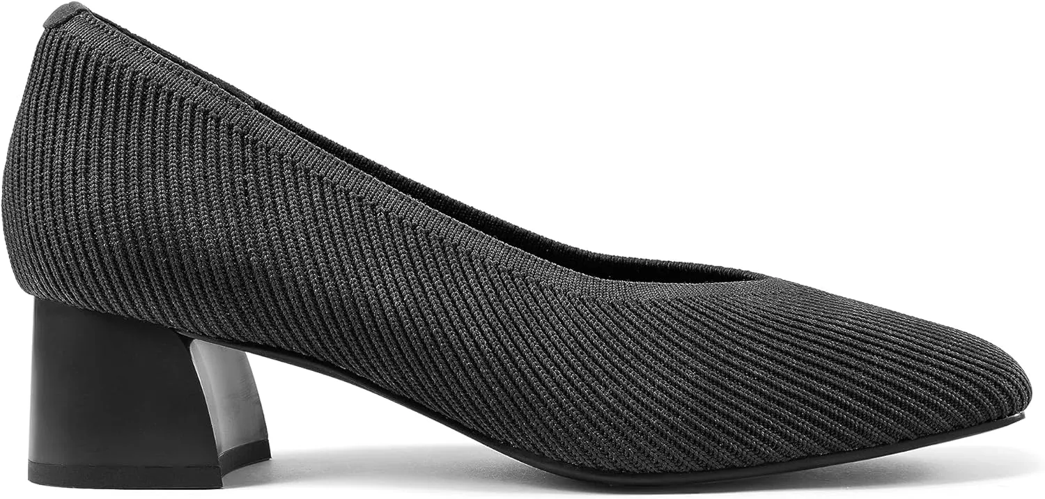 Arromic Women's Pumps, Closed Toe Chunky Heels for Women, Square Toe Low Block Heels, Work Pumps Shoes, Casual Daily Wear Pumps for Women