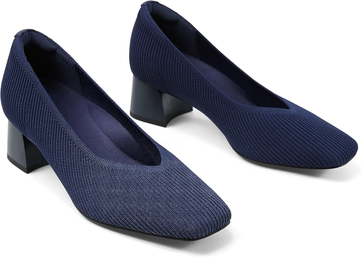 Arromic Women's Pumps, Closed Toe Chunky Heels for Women, Square Toe Low Block Heels, Work Pumps Shoes, Casual Daily Wear Pumps for Women