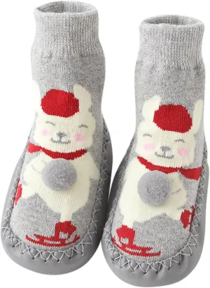 Baby Shoes,Autumn Winter Baby Shoes Cute Rabbit Bear Cartoon Children Cotton Warm Soft Non Slip Floor Boots