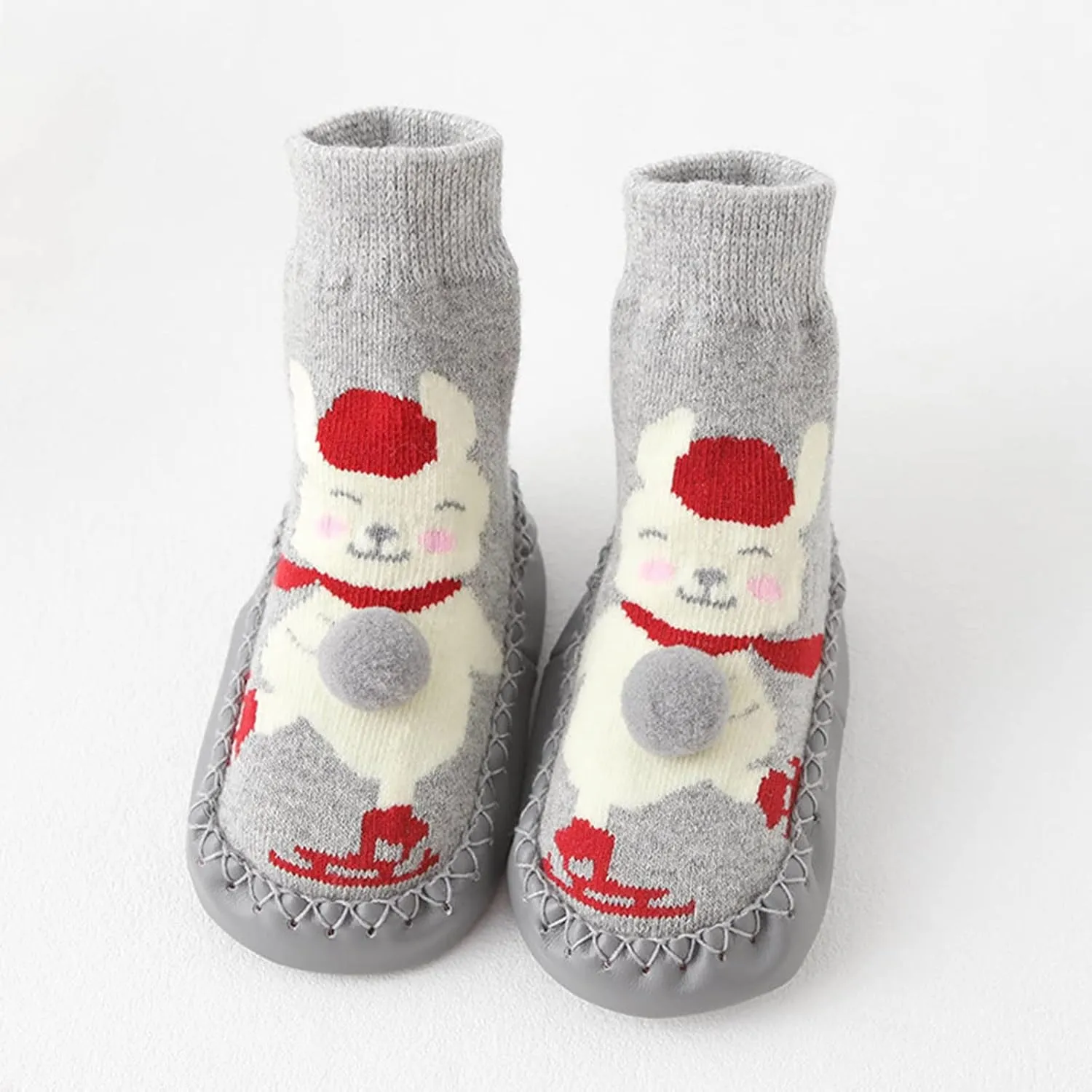 Baby Shoes,Autumn Winter Baby Shoes Cute Rabbit Bear Cartoon Children Cotton Warm Soft Non Slip Floor Boots