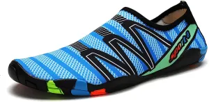 Beach Shoes for Men and Women Summer Quick Drying Swimming Non Slip Water Socks Breathable River Trekking Snorkeling and Wading Soft Soles Fishing Shoe (Blue, 14)