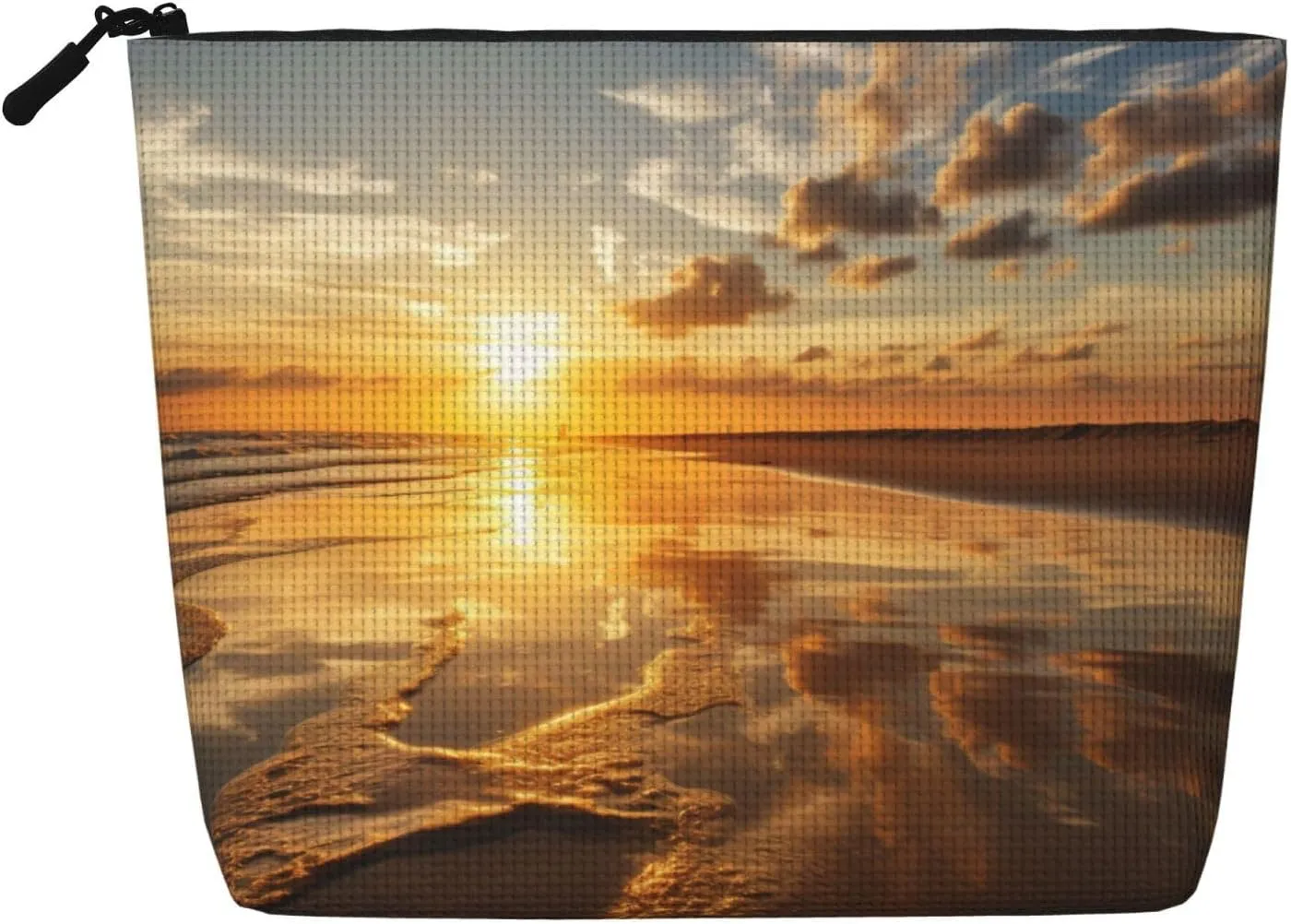 Beautiful Sunrise Print Cosmetic Bags for Women Large Capacity Purse Travel Toiletry Zipper Storage Pouch