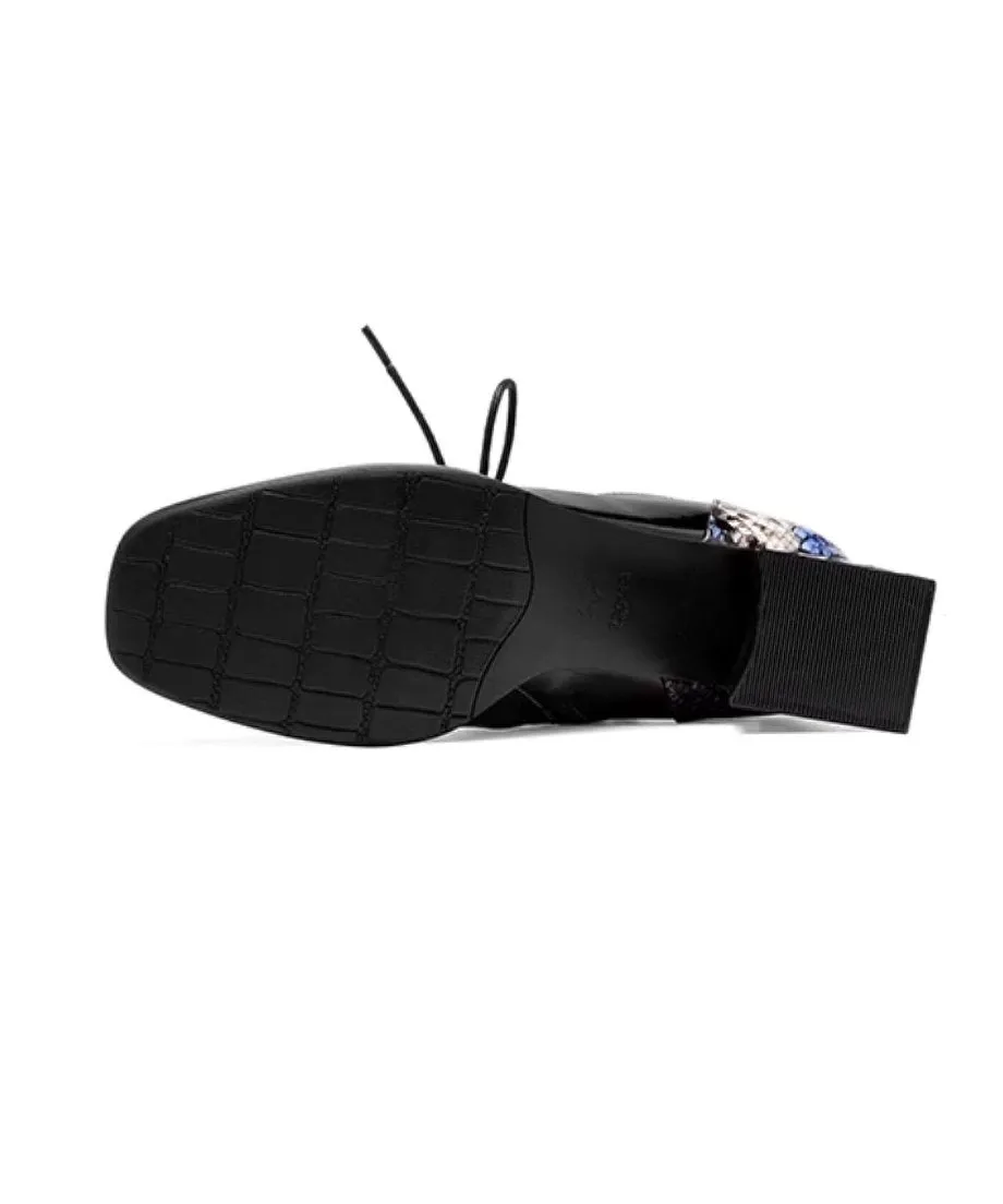 Bijou Heel Lace Up Boots
