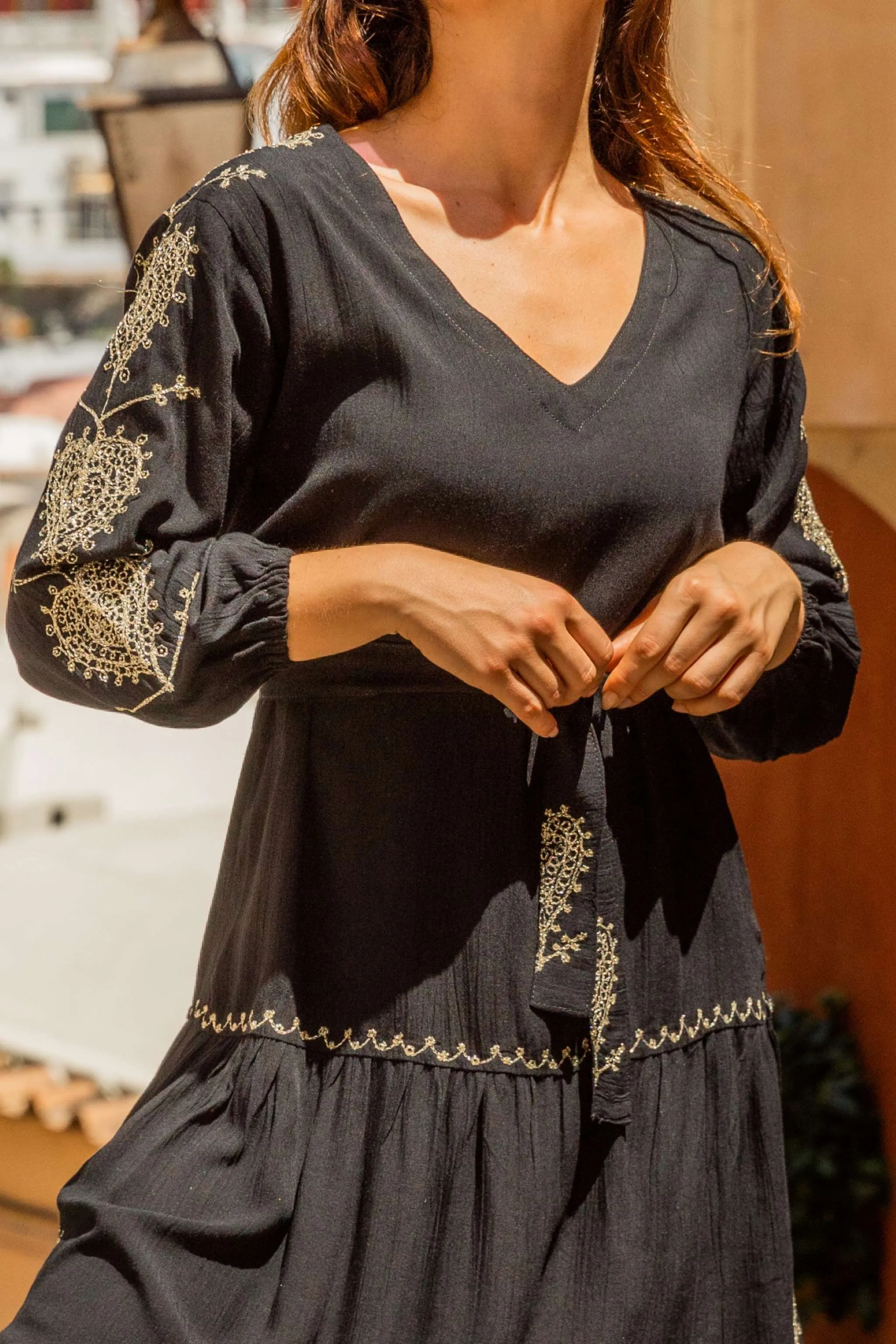 Black Gold Plus Size Beach Dress