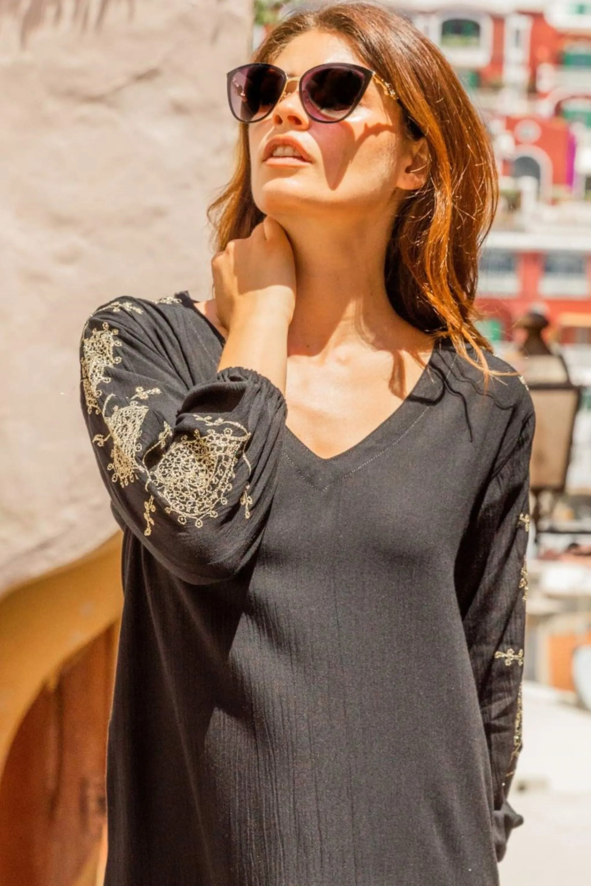 Black Gold Plus Size Beach Dress