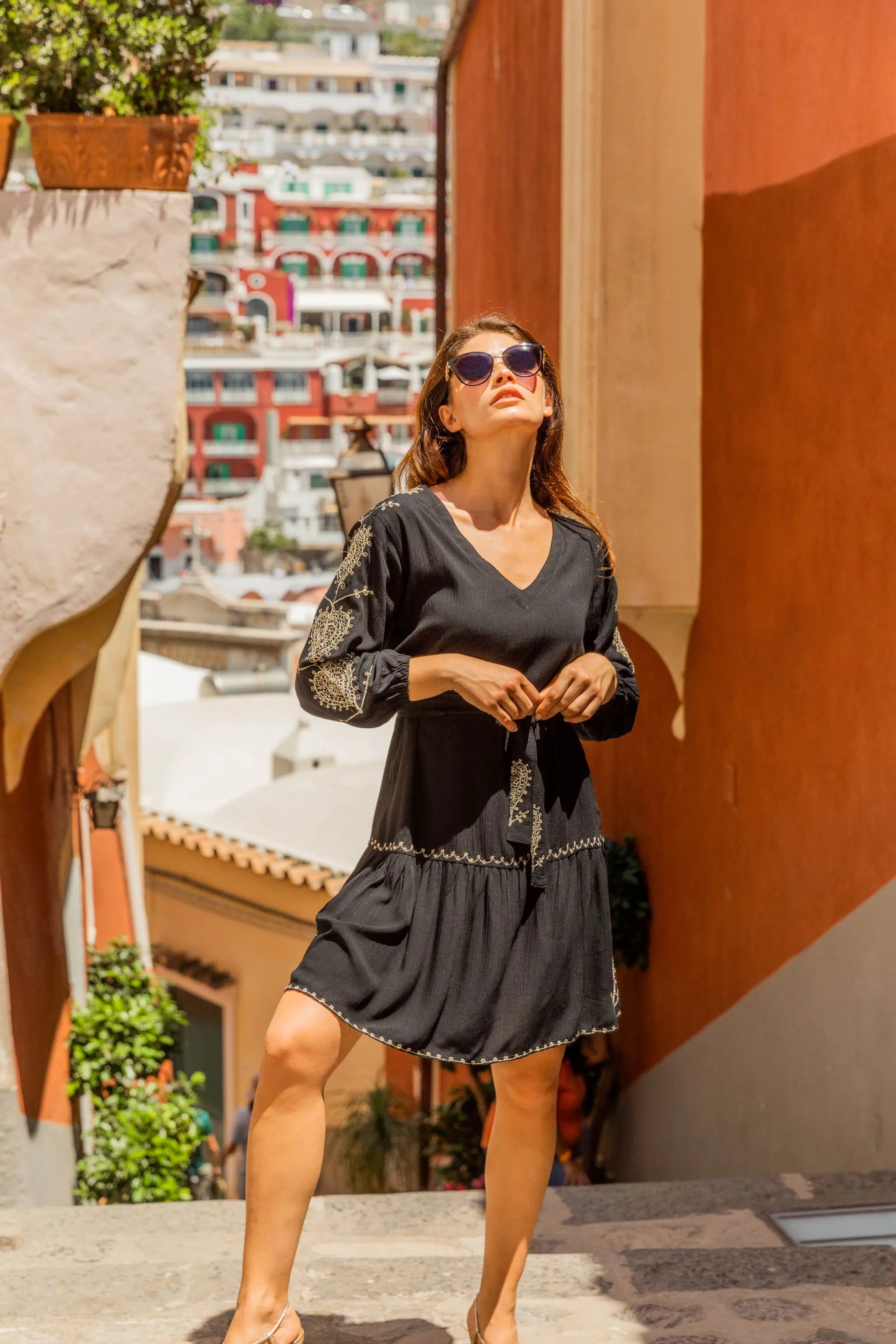 Black Gold Plus Size Beach Dress