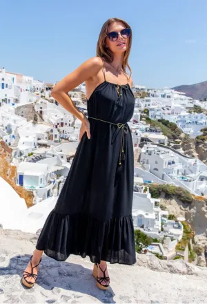 Black Sleeveless Maxi Sun Dress