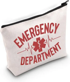 BLUPARK Nurse Makeup Bag ER Nurse Gift ED Nurse Zipper Bag Emergency Department Makeup Bag Nurse Thank You Gift Nurse Survival Kit Nursing Bag (Emergency Department B)