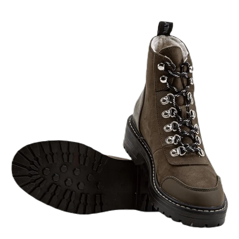 Bold Lace Up Winter Bootie Brown