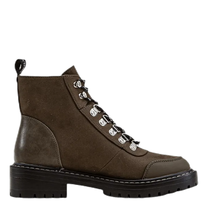 Bold Lace Up Winter Bootie Brown