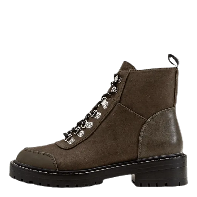 Bold Lace Up Winter Bootie Brown