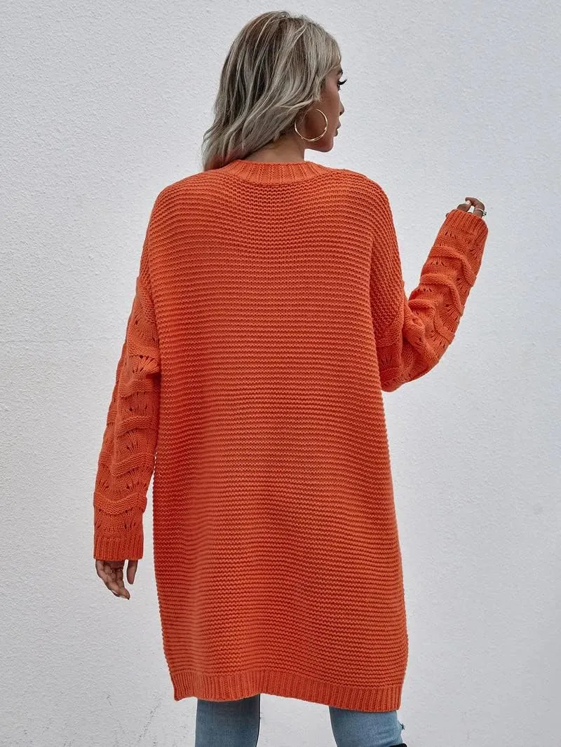 Cardigan Sweaters for Women Long Sleeve Open Cardigan Knit Chunky Cardigan Sweaters Coat