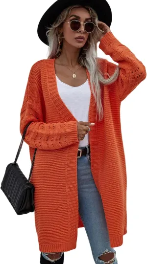 Cardigan Sweaters for Women Long Sleeve Open Cardigan Knit Chunky Cardigan Sweaters Coat