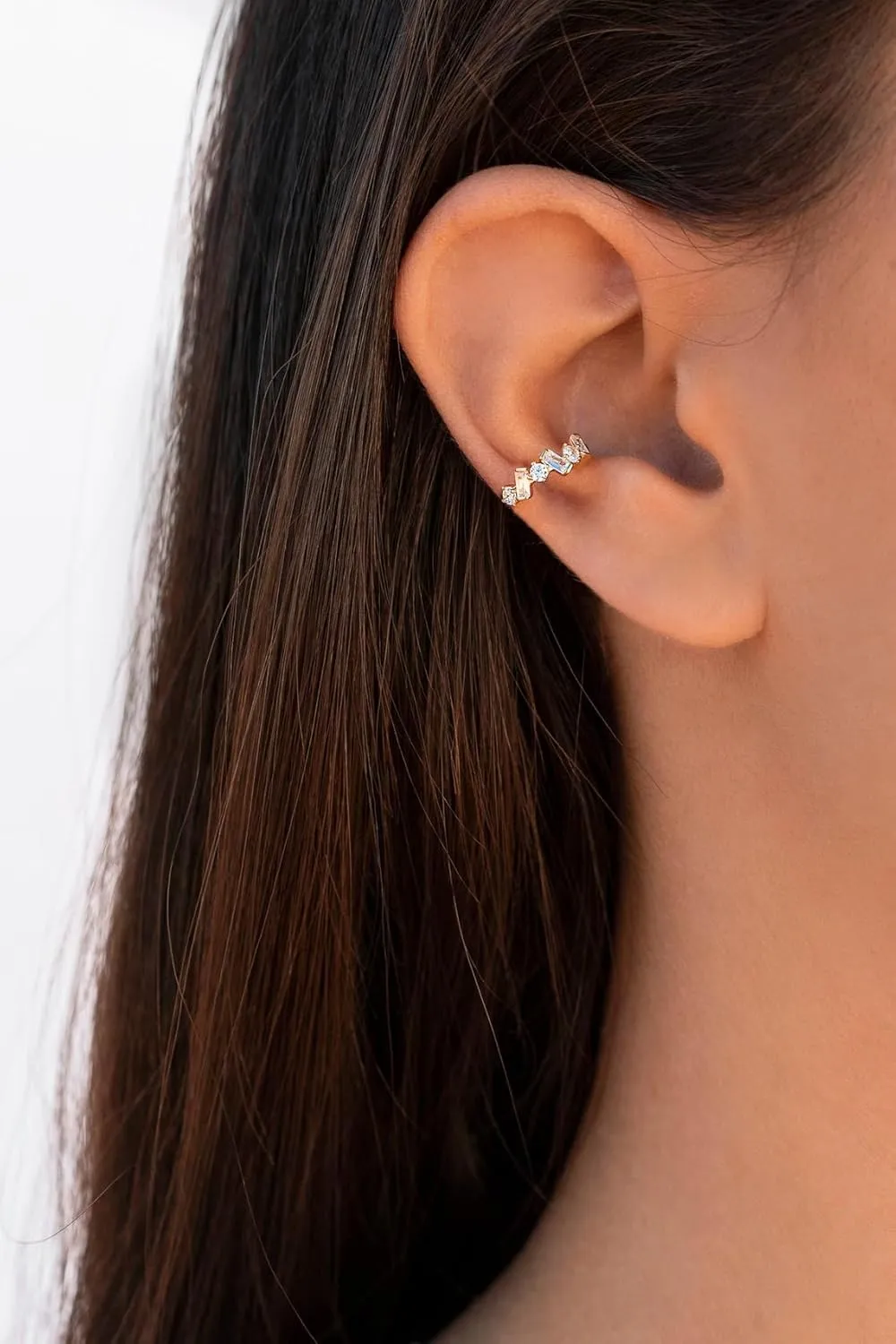 CASDAN Ear Cuffs for Women Non Piercing 14k Gold Plated Ear Cuff Earrings for Women Hypoallergenic Earring Cuffs Non Pierced Trendy Cubic Zirconia Fake Cartilage Piercing Jewelry Gifts
