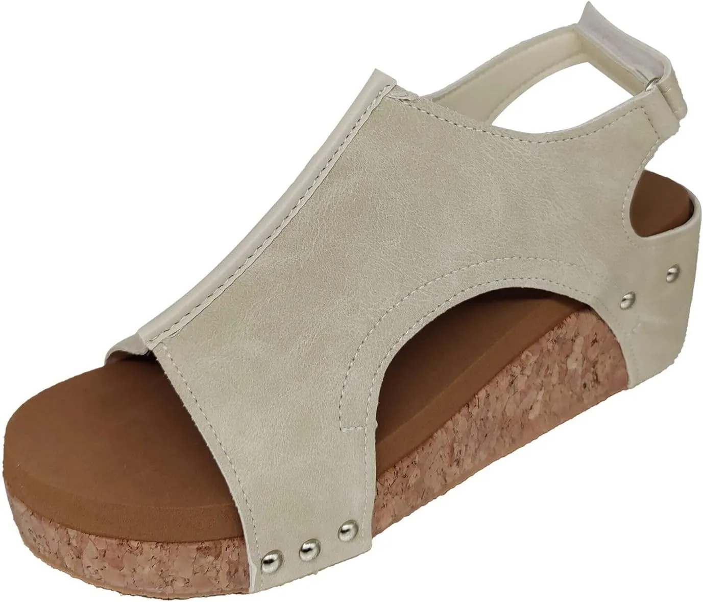 Cathalem Orthopedic Wedge Sandals for Women Platform Cork Wedges Espadrille Heel Strappy Leather Arch Support Sandals