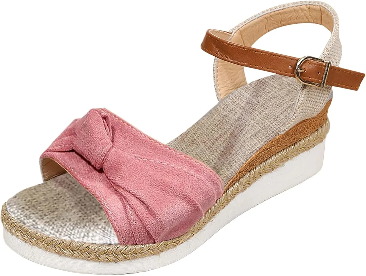 Cathalem Summer Sandals for Women 2024 Casual Open Toe Strappy Wedge Sandals Summer Dressy Beach Womens Sandals