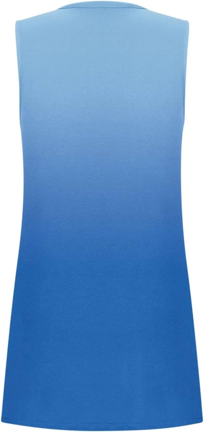 Ceboyel Women Ombre Summer Tank Tops Sleeveless Flowy Blouse Tshirts Square Neck Tunic Shirts Summer Causal Vacation Clothing