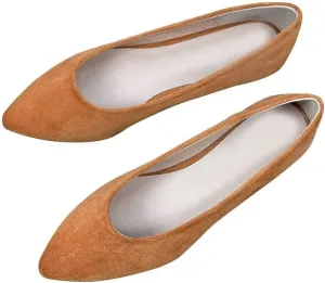 ChaiRong Zhou Women Pointed Toe Ballets Flats Comfort Slip On Walking Shoes for Driving