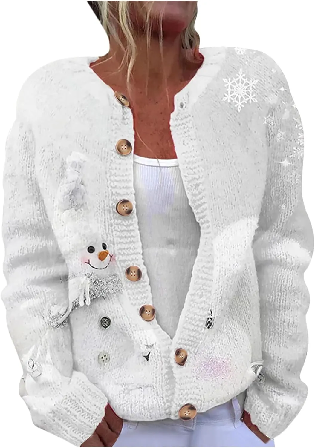 Christmas Sweaters for Women 3D Graphic Cardigan Plus Size Knit Sweater Outfits Fall Winter Sweater Jacket