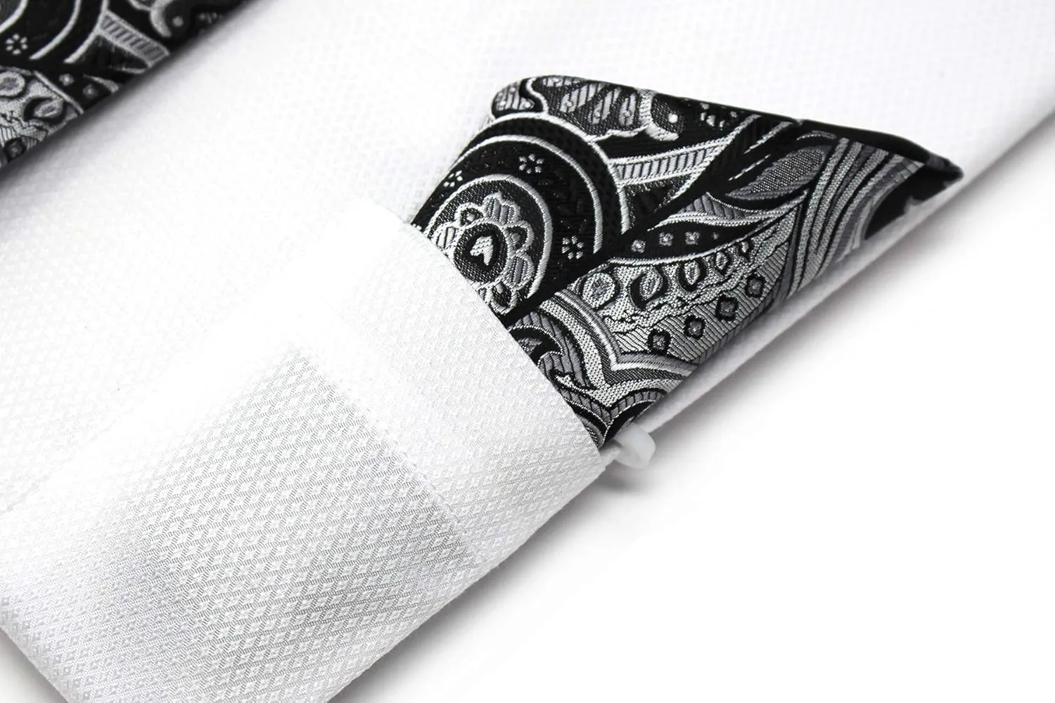 Christopher Tanner Men's Solid Micro Pattern Regular Fit French Cuffs Dress Shirts with Tie Hanky Cufflinks Combo