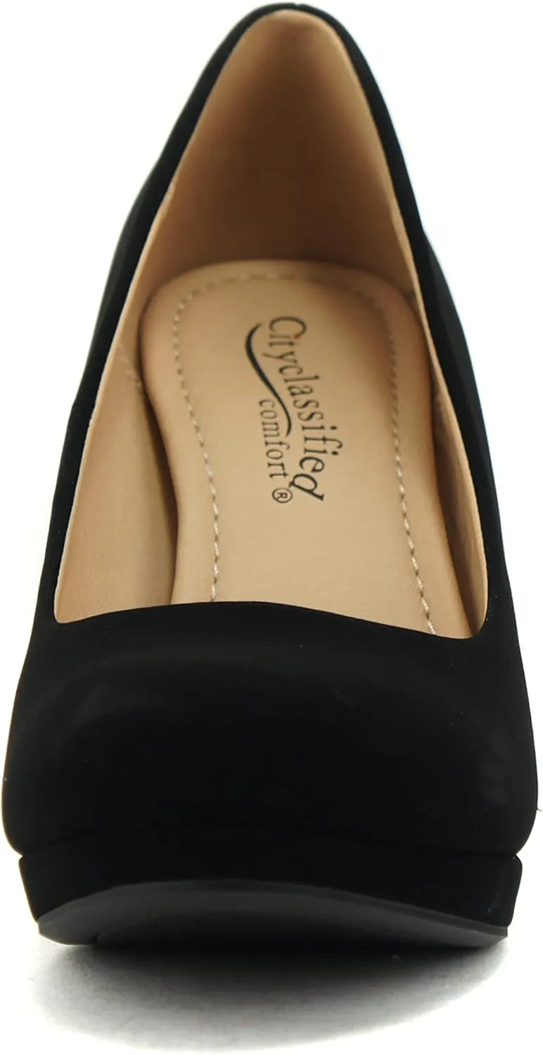 CITYCLASSIFIED #Jack Women's Classic Dress Pump w Extra Cushioned in Sole, Round Toe & Platform