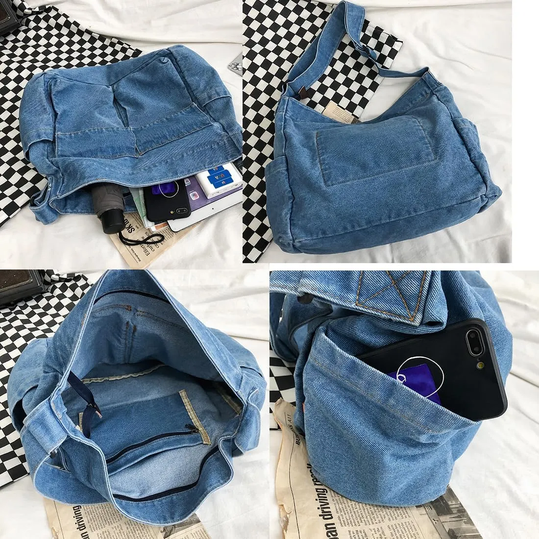 Collsants Messenger Bag Hobo Crossbody Bags for Women Canvas Bag Crossbody Tote Bag Shoulder Bag