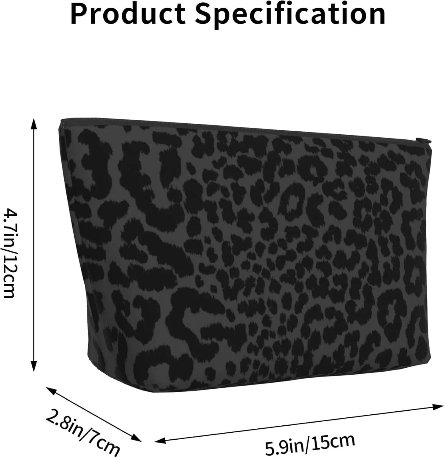 Cosmetic Bags For Women Handbags Purses Makeup Organizer Storage Makeup Bag (Dark Gray Black Leopard Cheetah Print)
