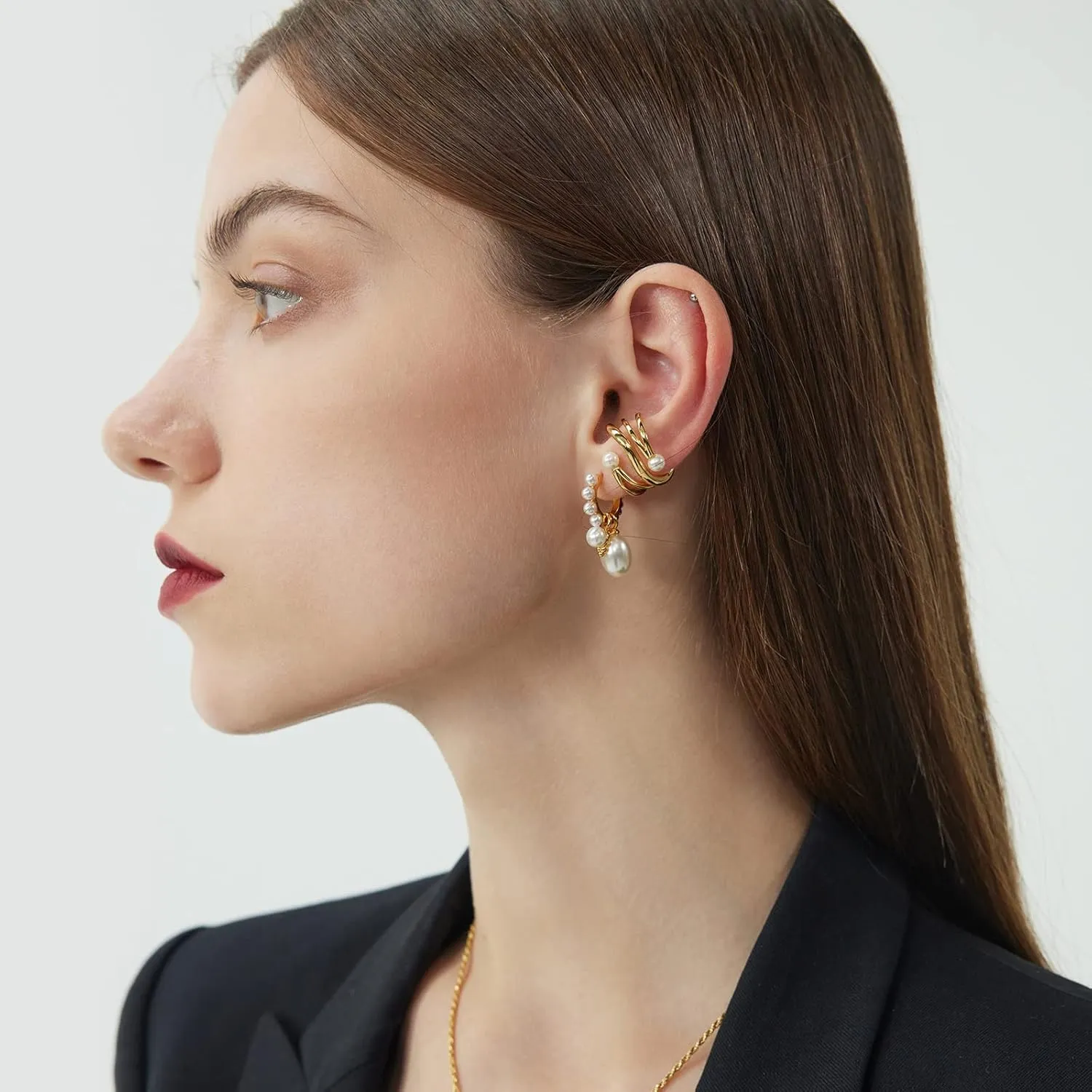 C.Paravano Ear Cuffs for Women Gold Cuff Earrings Earring cuffs for women sterling silver Earring Cuffs for Women Non Pierced