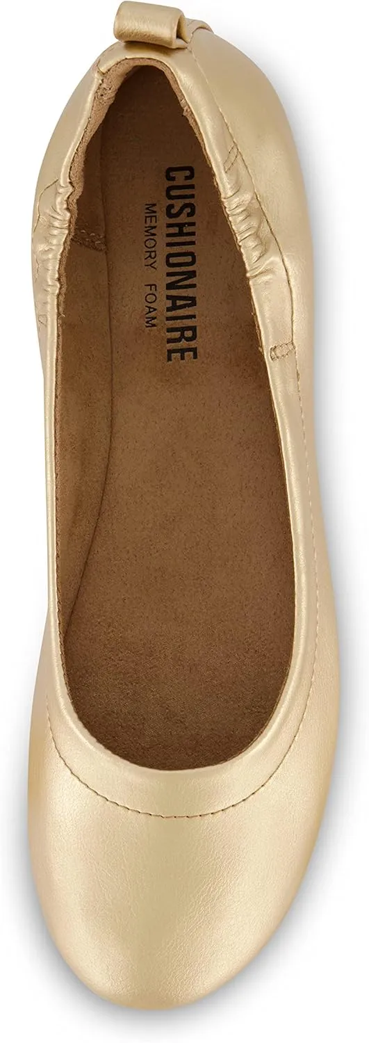CUSHIONAIRE Women's Misty Comfort Flat with  Memory Foam, Wide Widths Available