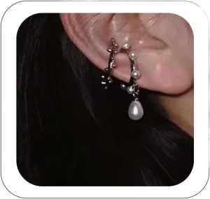 Dainty Ear Cuffs Earrings Non Pierced Sparkling Rhinestones Cartilage Climber Ear Wrap Earrings Clip on Earrings Minimalist Cuff Fake Earrings Trendy Jewelry for Women