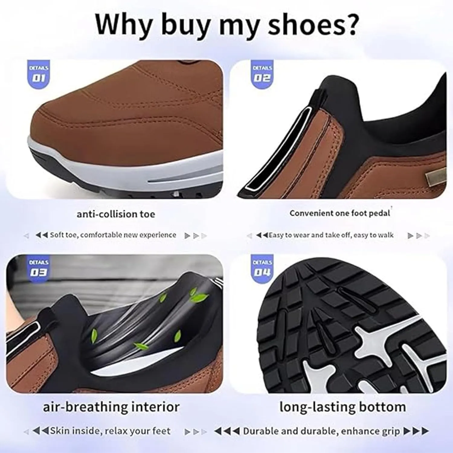 Dallader Orthopedic Walking Shoes Hiking Shoes Mens, Dallader Men's Comfortable Waterproof Orthopedic Walking Hiking Shoe, Auguscare Shoe, Men's Slip On Sneakers Anti-Slip Walking Sneakers