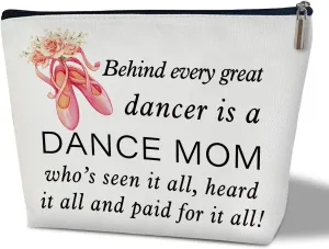 Dance Makeup Bag - Dancer Mom Gifts, Cosmetic Bag for Dance Instructor Large Capacity Cosmetic Bag Appreciation Gift for Family friend,Travel Accessories Organizer Storage Makeup Bag With Zipper-35