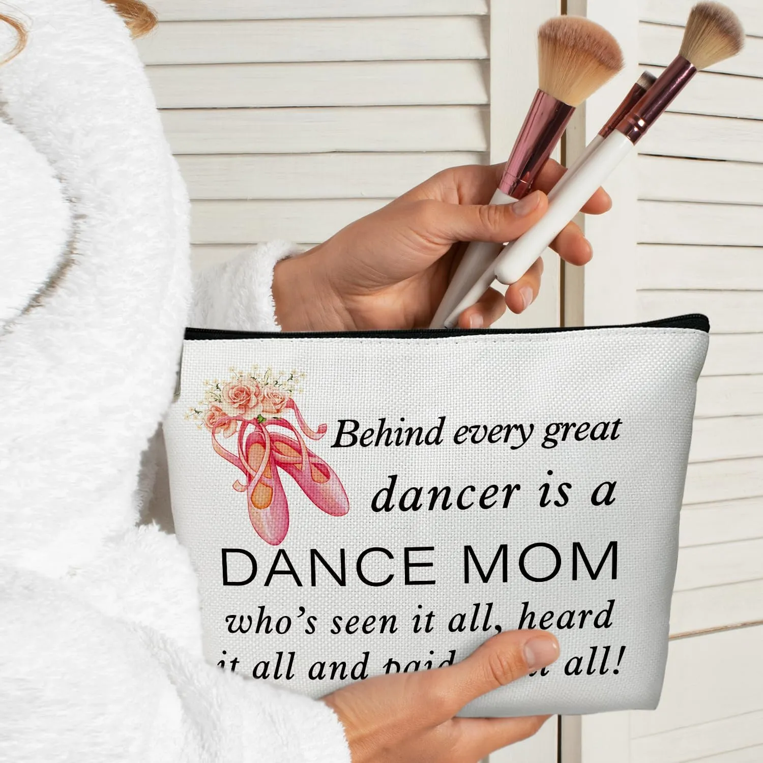 Dance Makeup Bag - Dancer Mom Gifts, Cosmetic Bag for Dance Instructor Large Capacity Cosmetic Bag Appreciation Gift for Family friend,Travel Accessories Organizer Storage Makeup Bag With Zipper-35