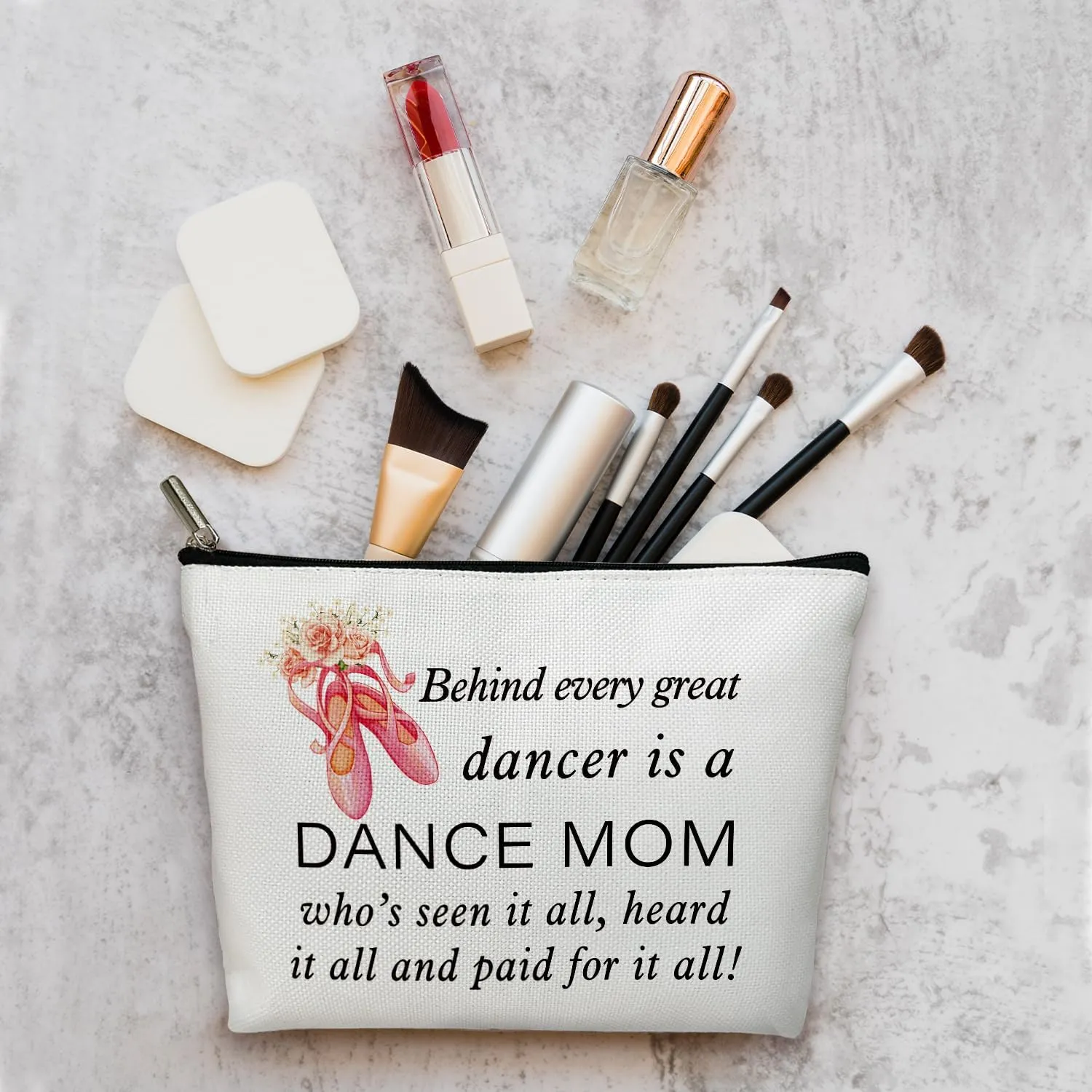 Dance Makeup Bag - Dancer Mom Gifts, Cosmetic Bag for Dance Instructor Large Capacity Cosmetic Bag Appreciation Gift for Family friend,Travel Accessories Organizer Storage Makeup Bag With Zipper-35